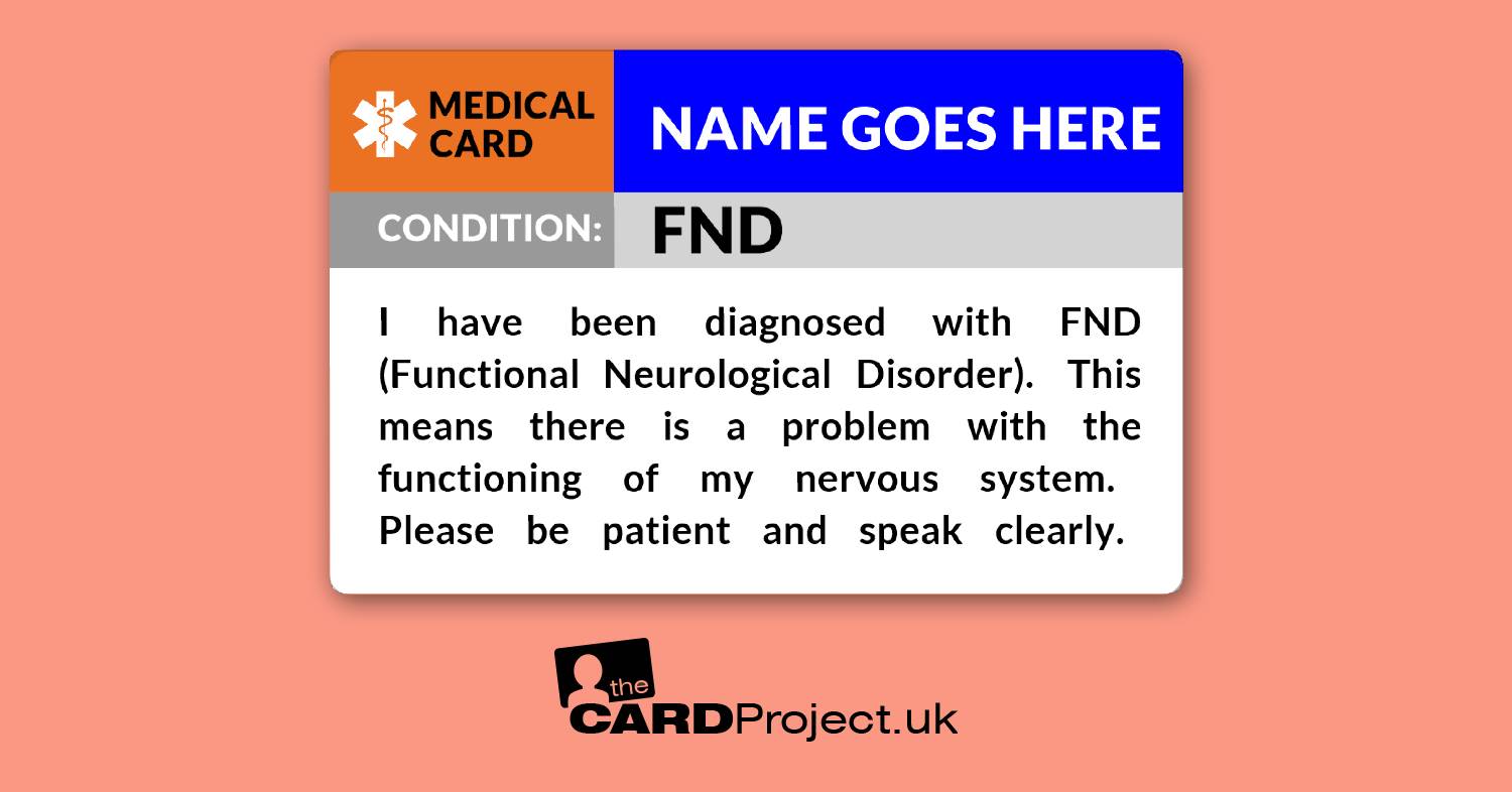 FND Awareness Medical ID Alert Card 